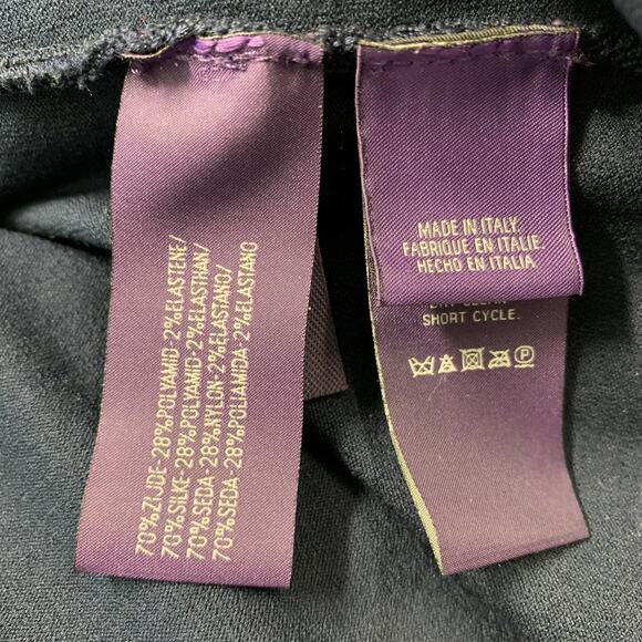 RALPH LAUREN Size M Cream and Navy Silk Blend Color Block Pullover - Picture 5 of 6